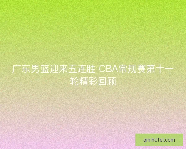 广东男篮迎来五连胜 CBA常规赛第十一轮精彩回顾