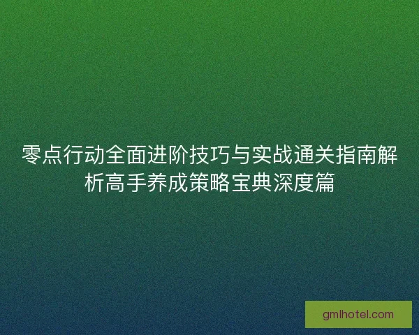 零点行动全面进阶技巧与实战通关指南解析高手养成策略宝典深度篇