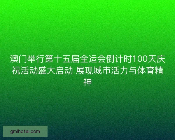 澳门举行第十五届全运会倒计时100天庆祝活动盛大启动 展现城市活力与体育精神
